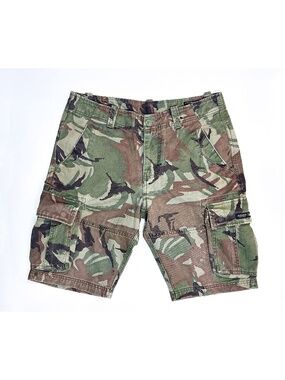 SUPERDRY Cargo Shorts Mens W32 Green Khaki Camo Army Military Combat Field